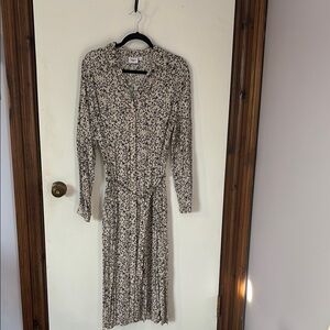 Saint Tropez Black and Cream Long Sleeve Dress